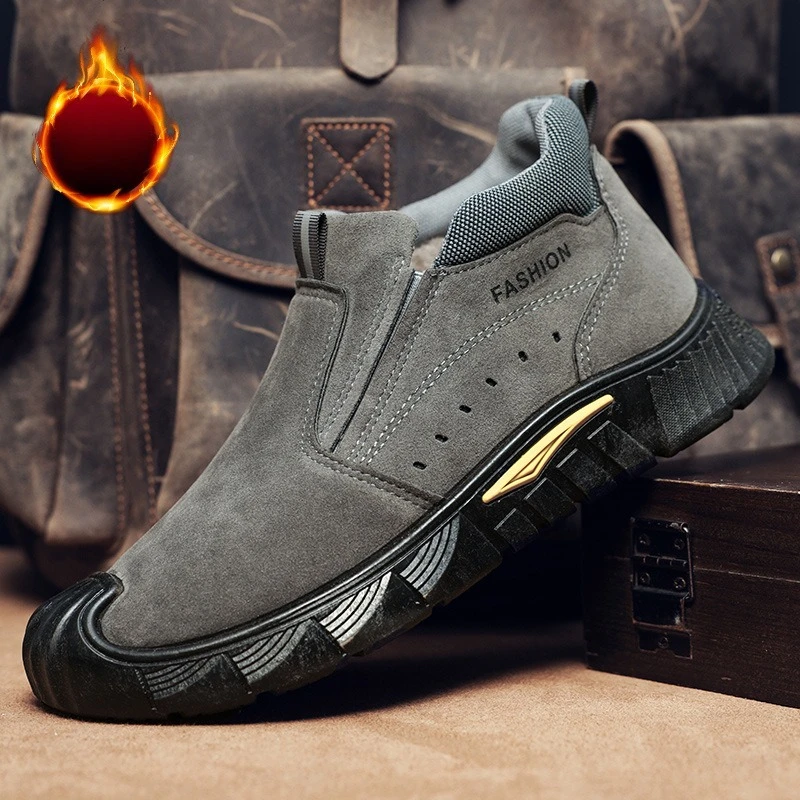 

Fashion Men's Vulcanized Shoes Solid Color Warm Trend Canvas Shoes Classic Original Sneakers Men's Working Footwear Safety Shoes