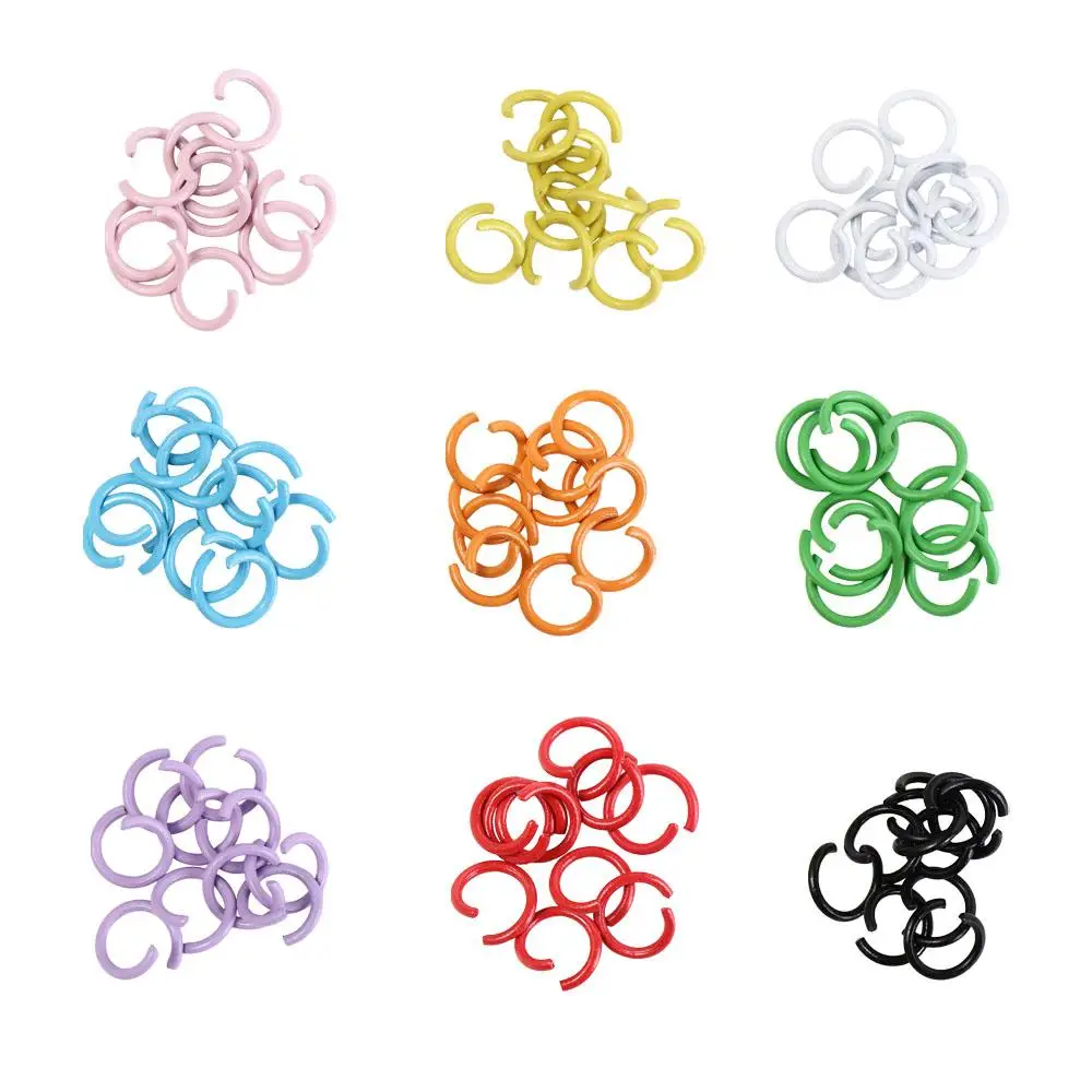 

10PCS Colorful Split Ring Connector Open Rings Ornament Baking Paint Open Loop Metal Single Loop Connecting Ring Gift
