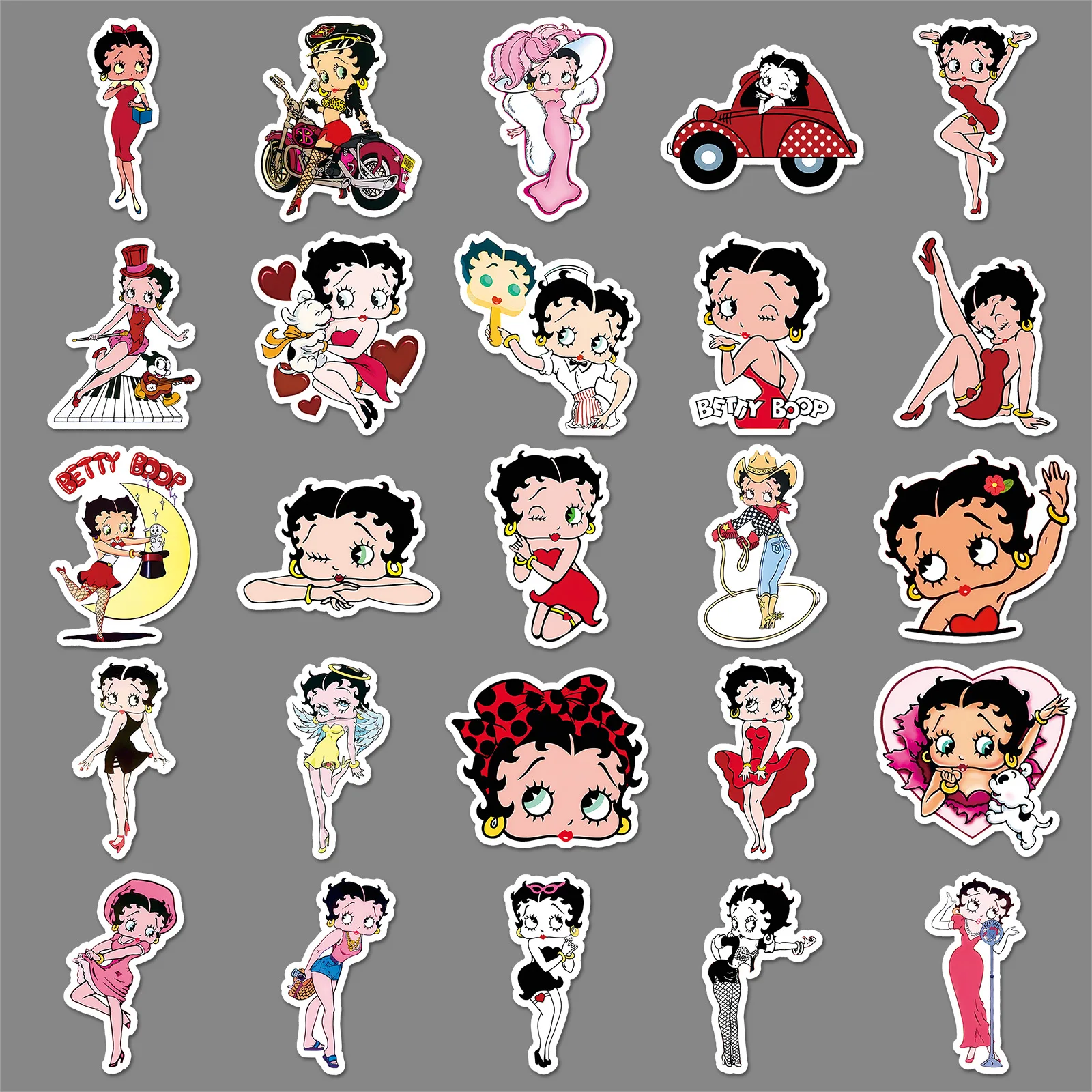 10/50 adet karikatür Betty Boop animasyon etiket DIY dekorasyon cep telefonu kılıfı dizüstü su bardağı kaykay oyuncaklar hediyeler