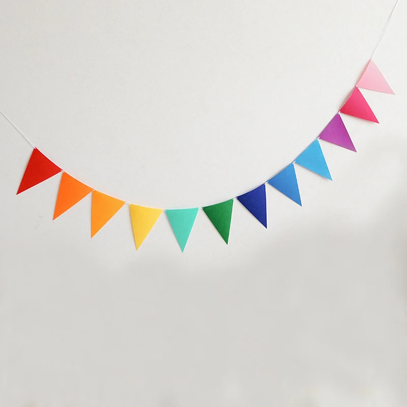 1 pack, Colorful Triangle Flags - Multicolor Pennant Banner for Home, Weddings, Parties, and More - Perfect for Decorating