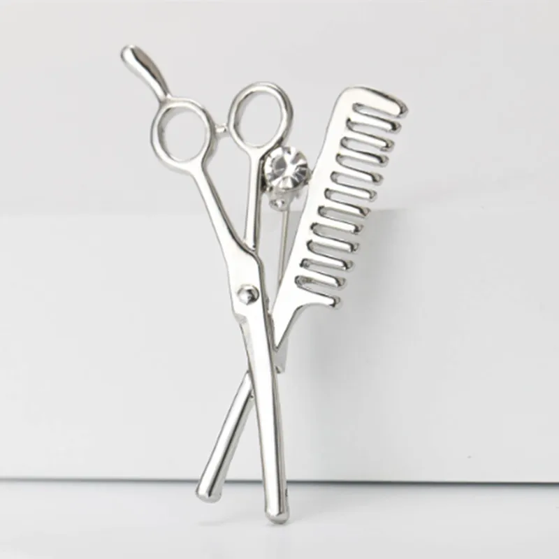 New fashion mini comb comb scissors brooch exquisite gift brooch crystal jewelry lady wedding gift Christmas gift