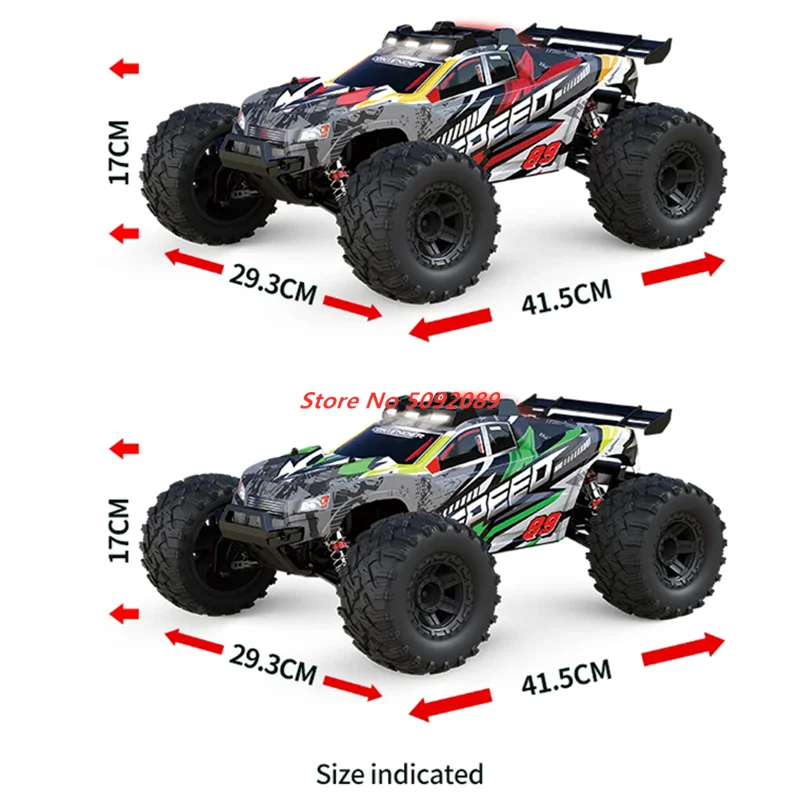 70KM/H 1:10 High-SpeedRemote Control Drift Racing Car 2.4G 4WD Alloy Metal Auxiliary Wheel 4WD Lighting RC Truck Car Toys Model