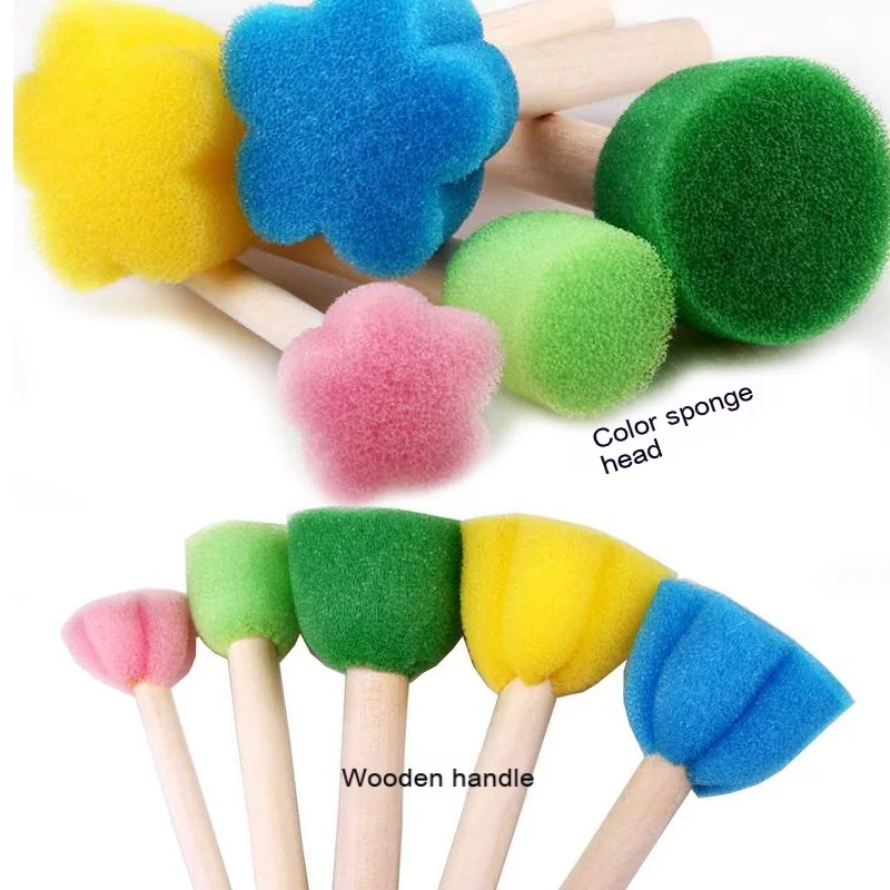 Kids Painting Tool Set 30PCS Sponge Brush Stamp DIY Paint Shape Pen Paint Paint Drawing Children Early Education Toy 4-10 Years