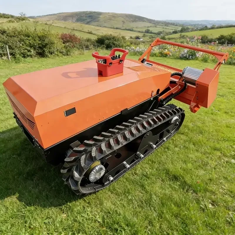 Agricultural Electric Remote Controlled Lawn Mowing Terrain Tracked Mower for Orchards Flail Type All 1000mm 72V 1 M/s