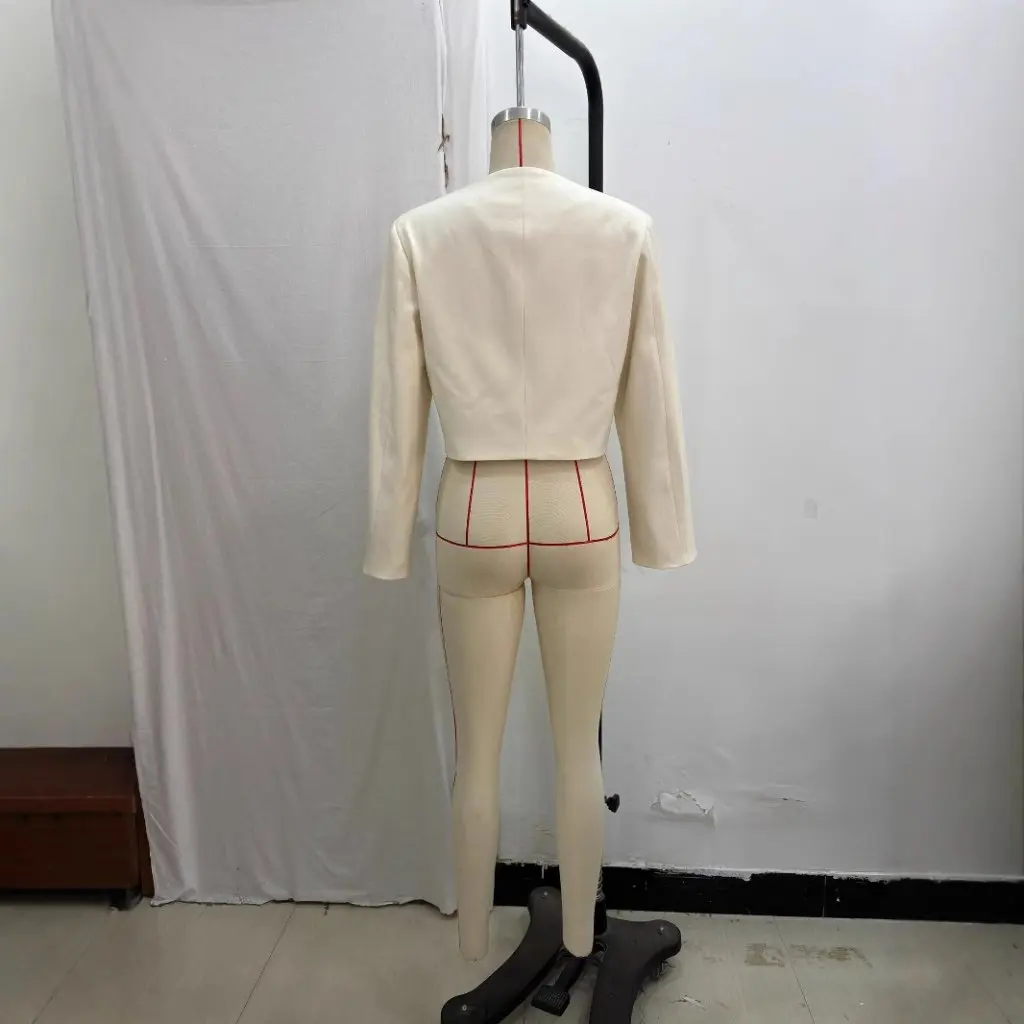 

Women's Elegant Casual Short Coat Spring round Neck Professional Jacket European American Style Wholesale