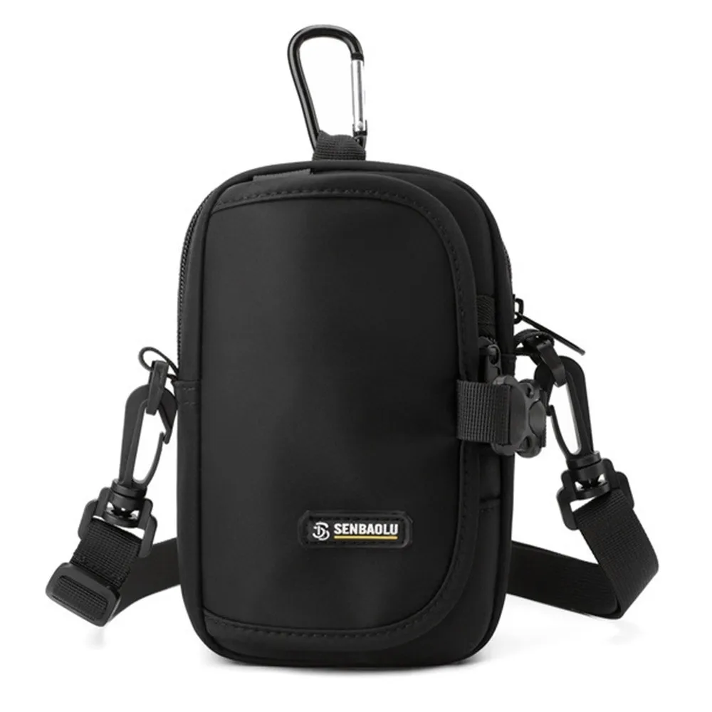 Single Shoulder Casual Men Crossbody Bag Large Capacity Multi-functional Small Shoulder Bag Multi-Pockets Square Wallet Hiking