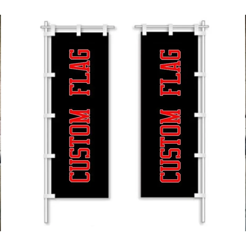 

Custom Nobori Flag Indoor or Outdoor Hanging Polyester Customize Banner Personalized Business Flag Logo Standing Store Flag