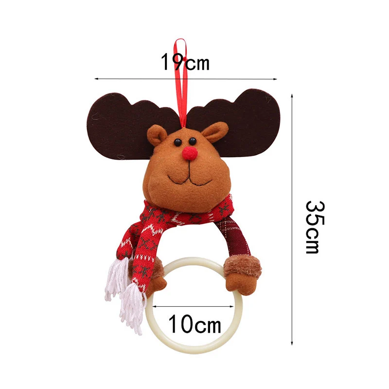 Christmas Tree Pendants Towel Hanging Ring Racks Holder For Bathroom Santa Claus Elk Rag Christmas Decorations for Home Kitchen