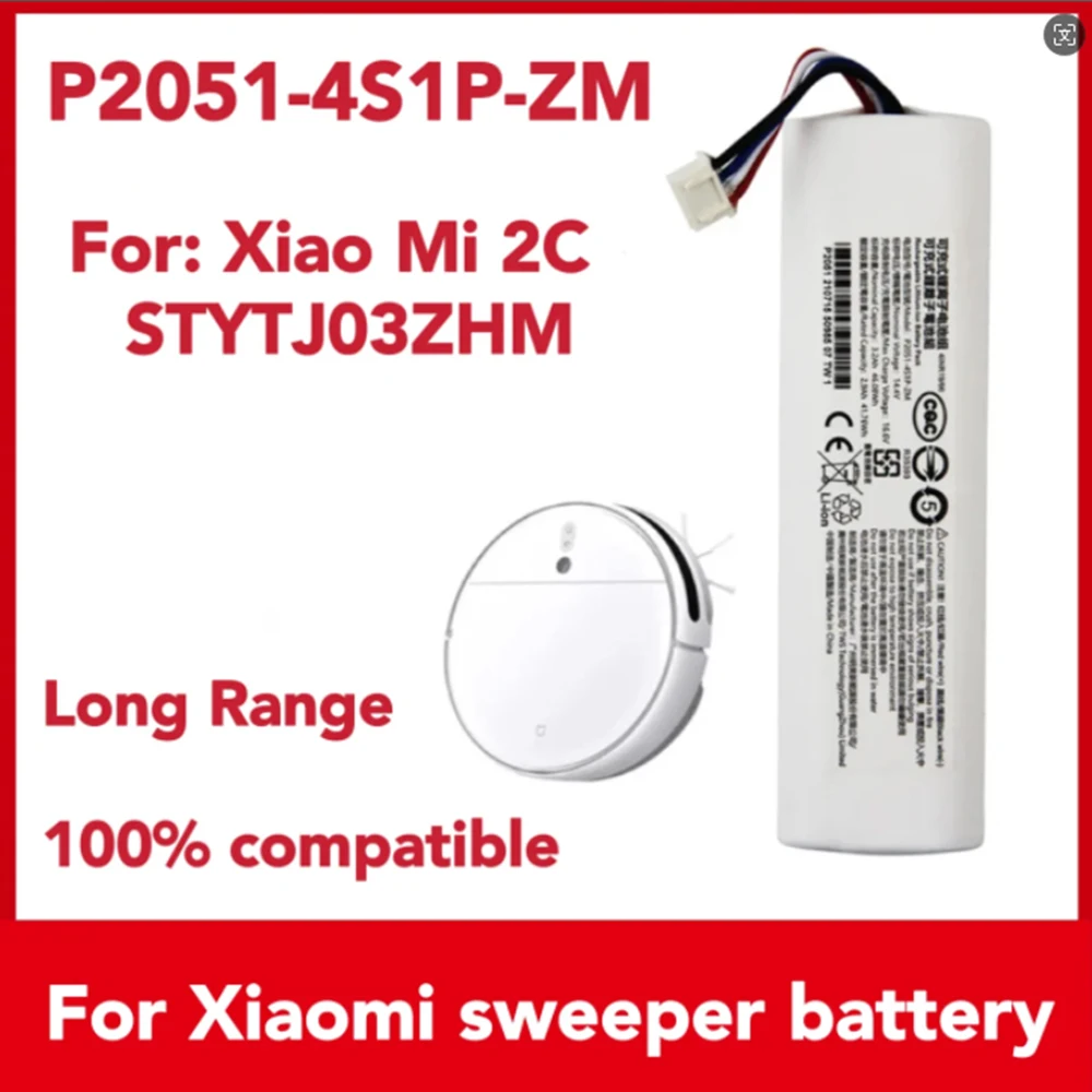 14.4V Replacement Battery P2051-4S1P-ZM For Xiaomi Mijia Mi 2C Sweeping Mopping Robot Vacuum Cleaner STYTJ03ZHM