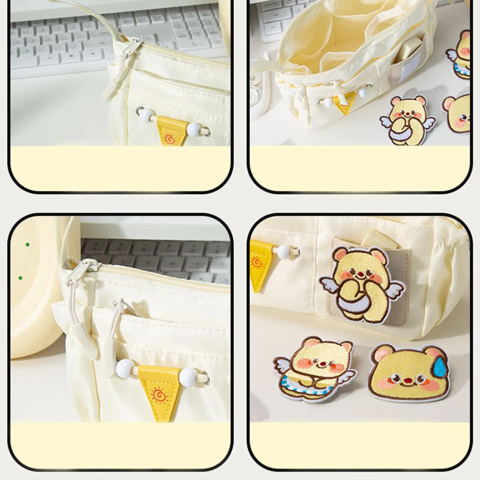 

Пенал с милым медведем, многослойные сумки для ручек большой емкости, большой пенал для маркеров, ластики, линейки, канцелярские сумки, искусство