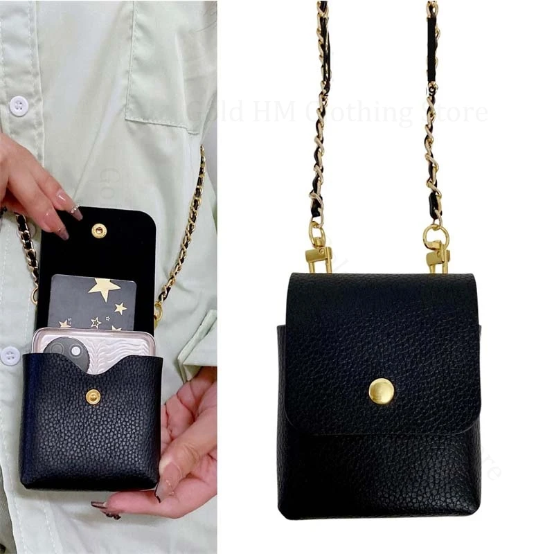 

Crossbody Lanyard Cord Chain Phone Case For Honor Magic V Flip 2 5G Leather Phone Card Bag Pouches For Honor Magic V Flip Fundas