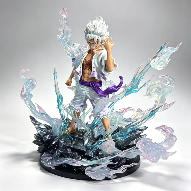 Bandai Official Licensed One Piece Monkey D Luffy Gear 5 Nika Action Figure, Large Scene Anime Figurine Home Decor Collectible 3