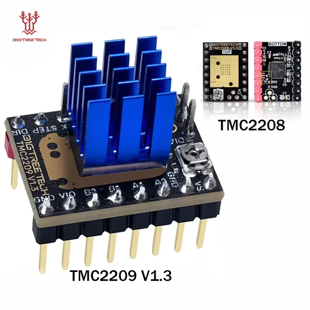 

Драйвер шагового двигателя BIGTREETECH TMC2209 V1.3 TMC2208 UART Драйвер VS TMC2130 для SKR V1.4 SKR 2 Mini E3 Ender 3 Запчасти для 3D-принтеров