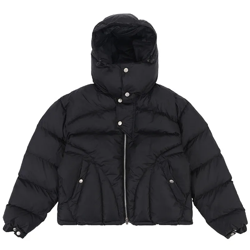 الشتاء الرجال السترات رشاقته الدافئة سترات معاطف الشارع الشهير Harajuku الهيب هوب المتضخم السترات عادية فضفاض مبطن السترات أبلى #5