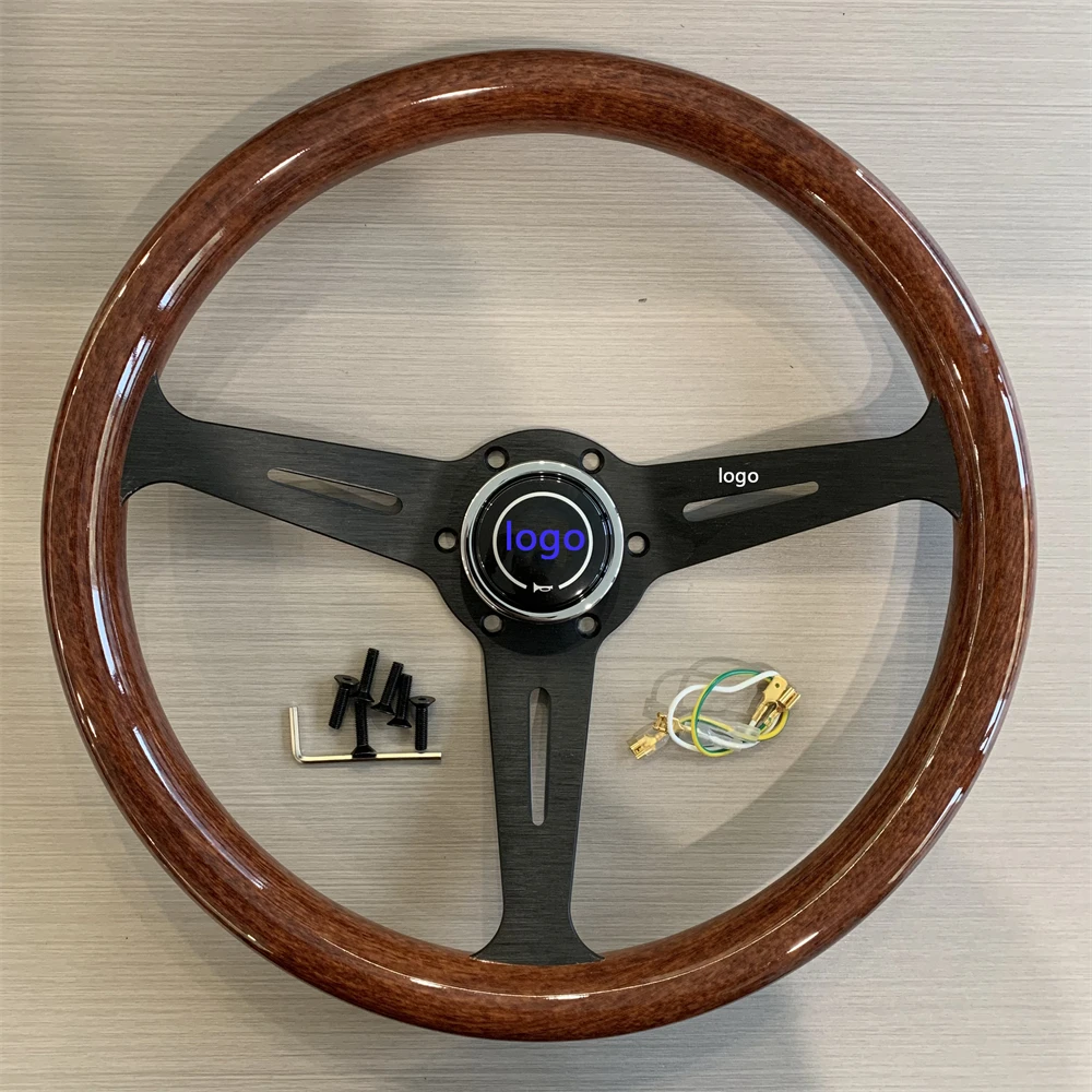 

Universal 350mm ABS Brown Vintage Game Racing Steering Wheel