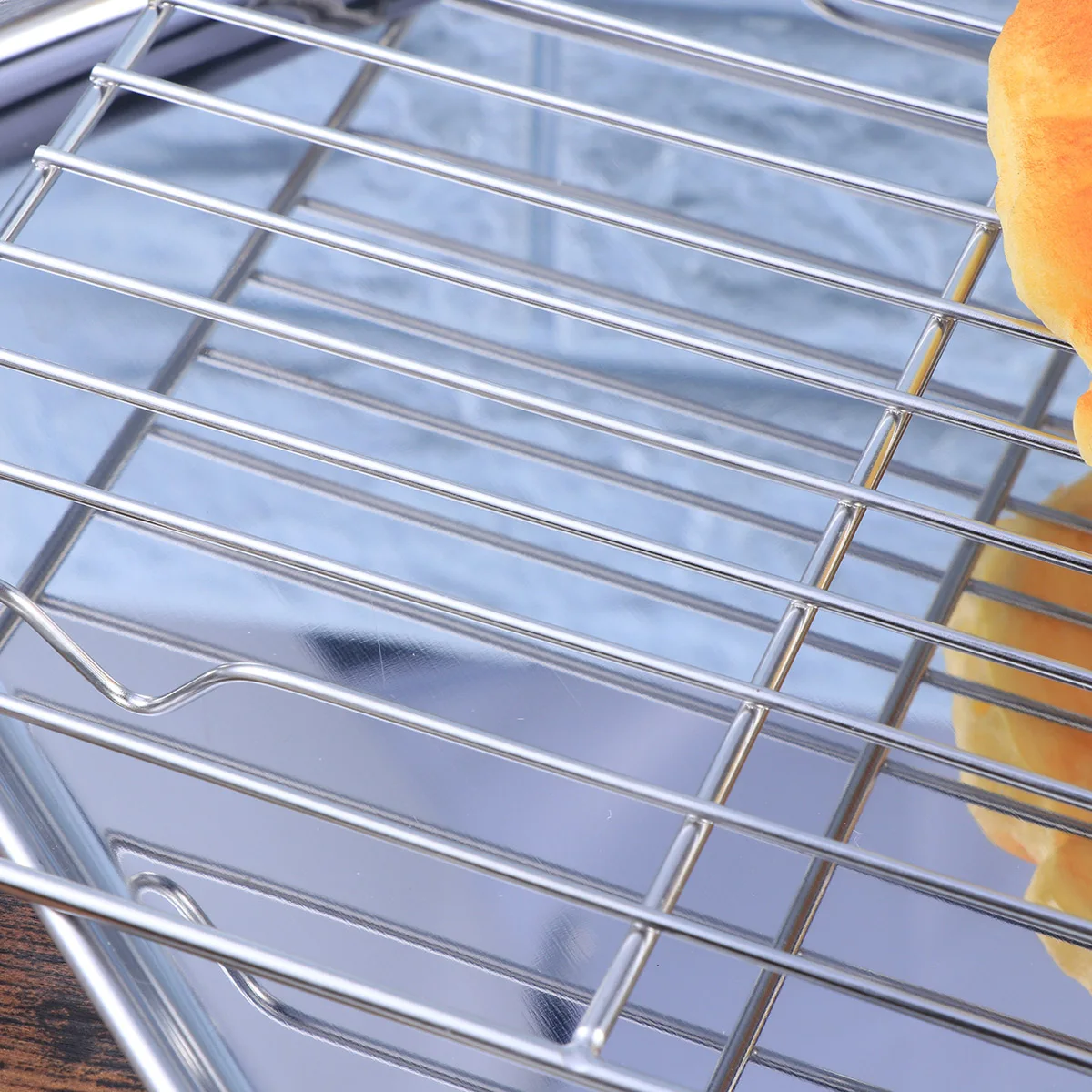 

2 Pcs Drain Stainless Steel Baking Sheet Bakeware Baking Pan Foil Trays Bakeware Cake Rack Pan Cooling Rack Cake Sheet
