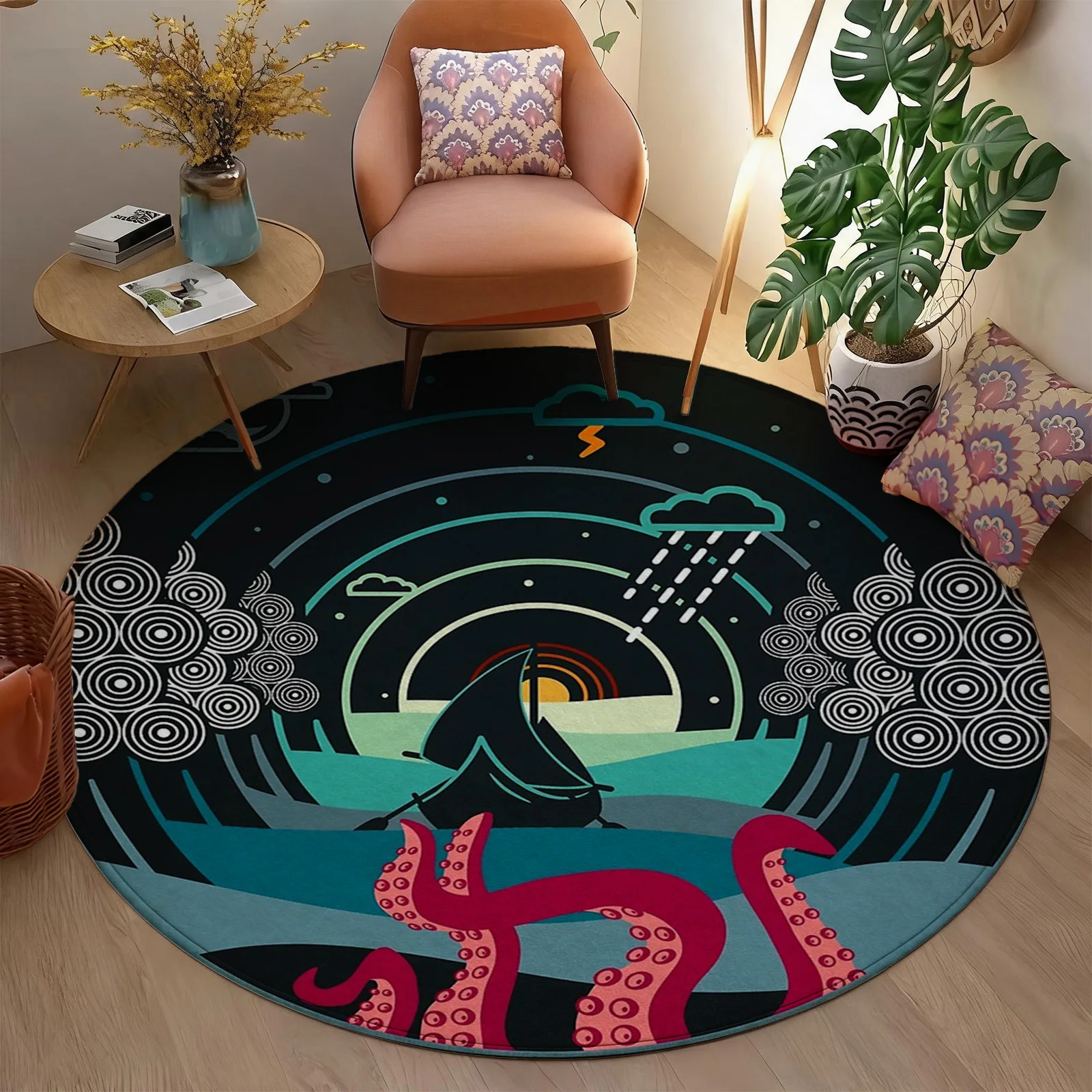 Large Round Coastal Area Rug B - đánh giá và giá Home Bathroom Carpet
