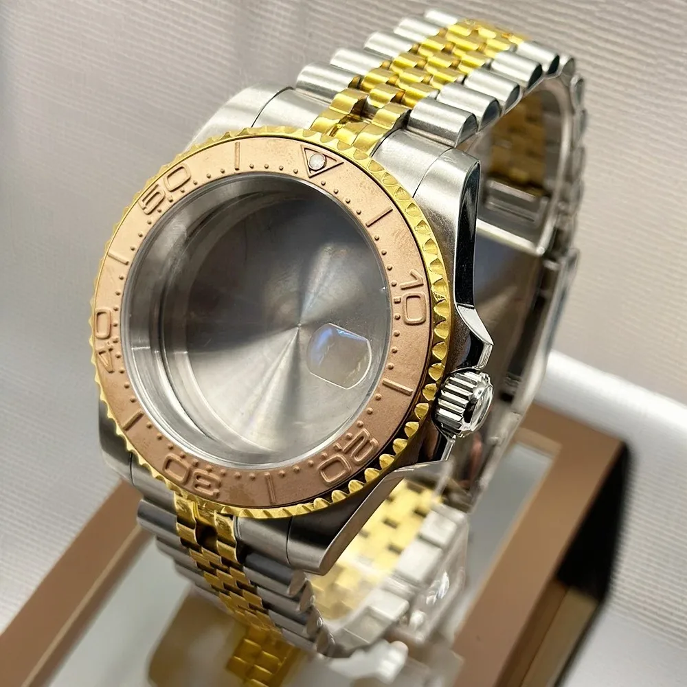 Orologio con movimento vecchio argento Cassa da 40 mm Quadrante da 28,5 mm NH34 NH35 NH36 NH38 NH39 NH70 GMT Sottoscatola Lunetta in ceramica Zaffiro in alluminio