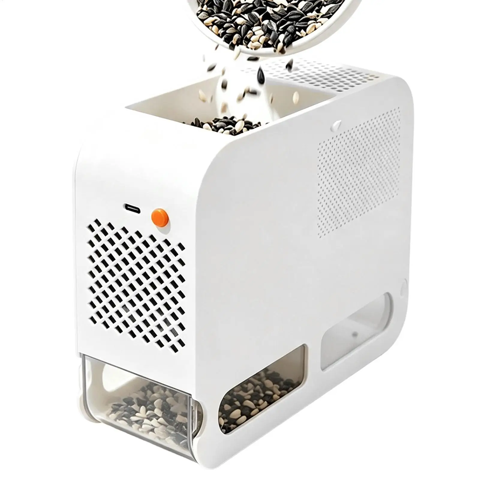 Bird Feed Shell Separator Electric Parrot Blown Grain Separator USB Plug-in Automatic Feed Shell Splitter for Farm Grain