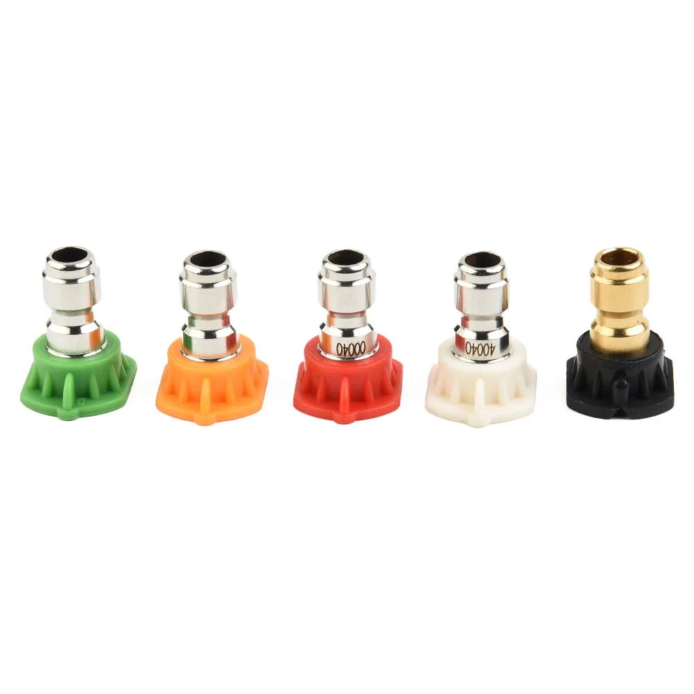 

5pcs 1/4inch Quick Connect Garden High Pressure Washer Spray Nozzle 0 15 25 40 Degree Watering Soap Nozzle Tip Garden Cleaning