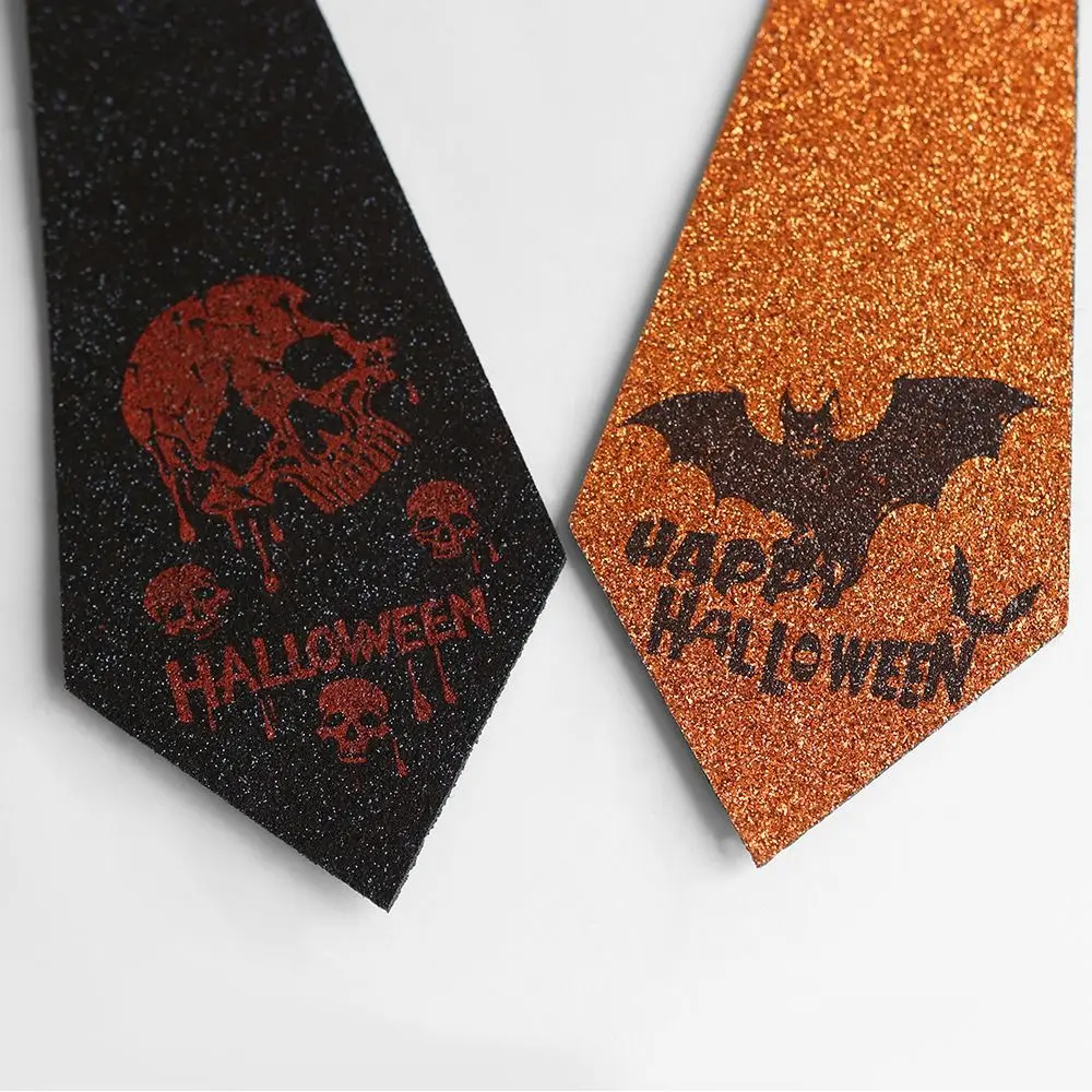 

Spooky Halloween Light Up Eyeball Tie Haunted Adjustable Straps Gold Dust Bat Bow Tie Realistic Reusable Halloween Tie Props
