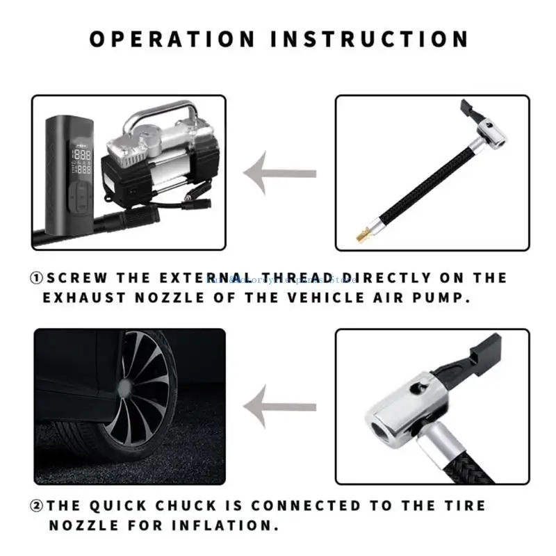 Y9UC Zapasowy wąż przedłużający pompę do opon Adaptery węży do opon