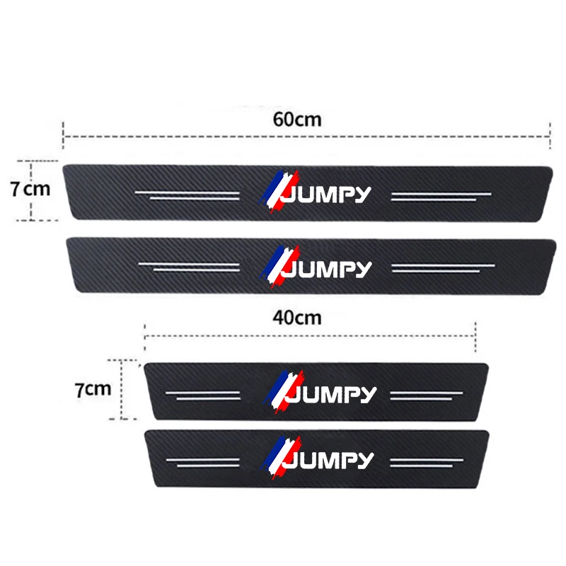 For Citroen JUMPY Logo Car Door Rear Trunk Sill Threshold Stickers Strip Tape Waterproof Carbon Fiber Protect Film Accessories