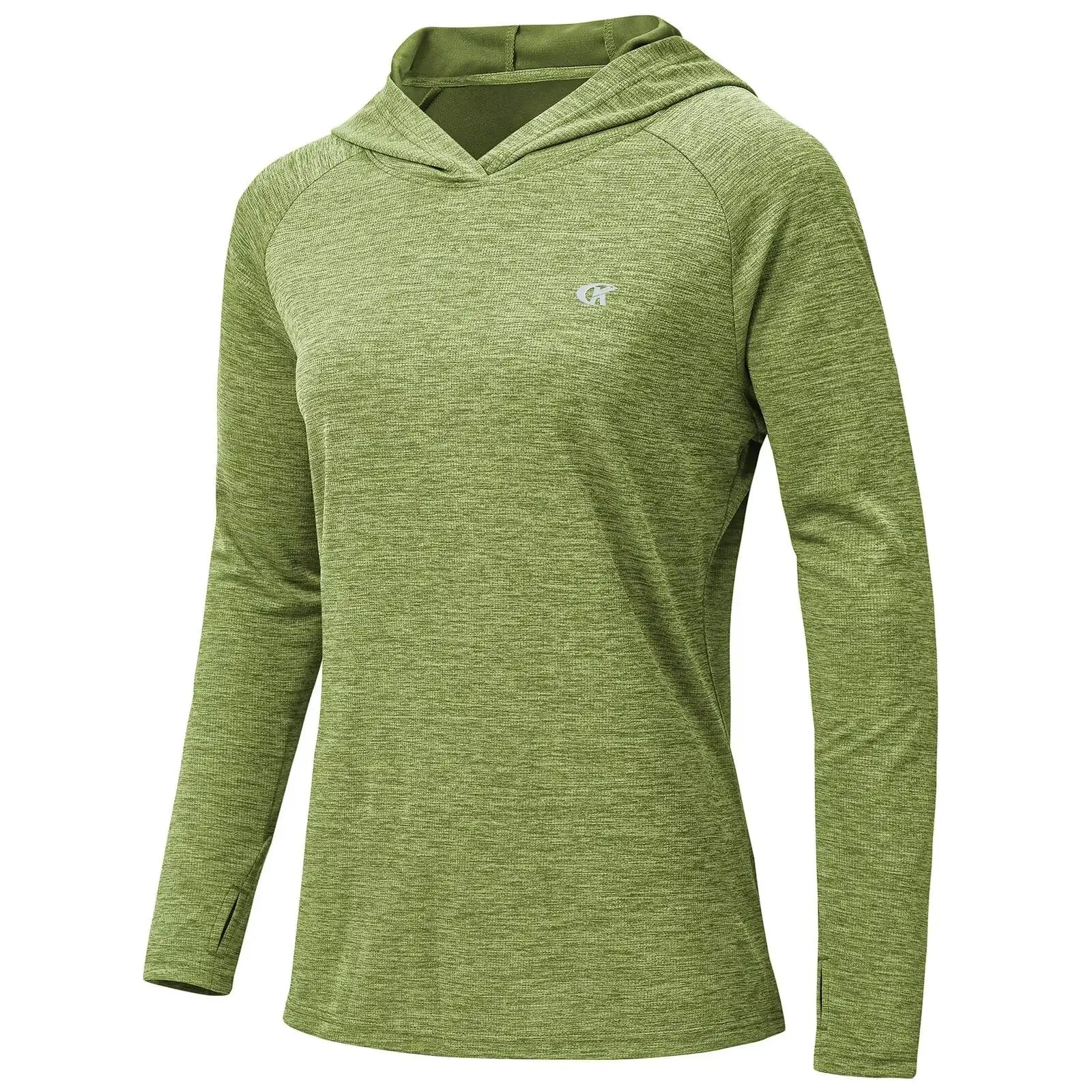 Women\'s UPF 50+ Long Sleeve Casual Hoodie Shirts, Rash Guard Solid Color Tops Lightweight Breathable Pullover Outdoor Sports