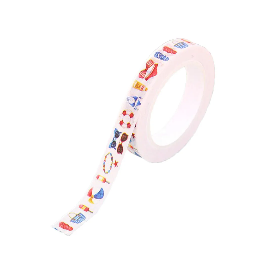 Masking Adhesive Paper Tape, 14 Different Small Fresh Patterns with Pretty Design, 33 Feet