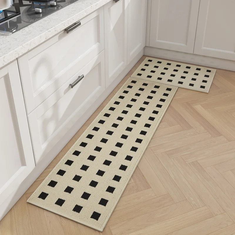 Kitchen floor mat Absorbent greaseproof foot mat household machine washable long carpet soil-resistant, slip-resistant door mat
