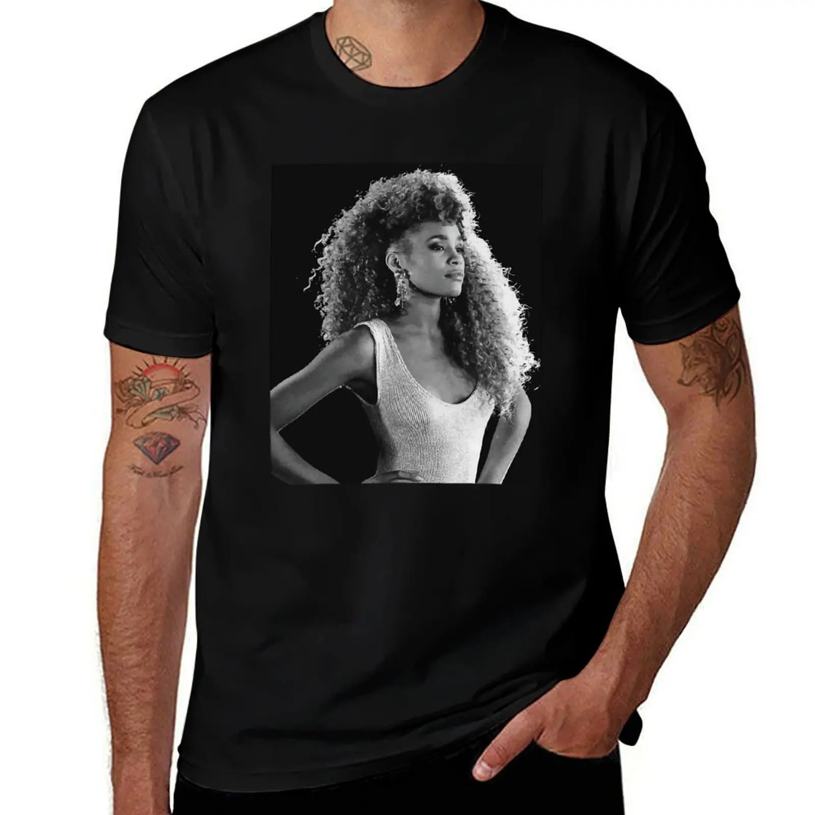 

Whitney Houston Printed T-Shirt cotton t shirt man t shirts for man cotton anime t shirts for man T-Shirt