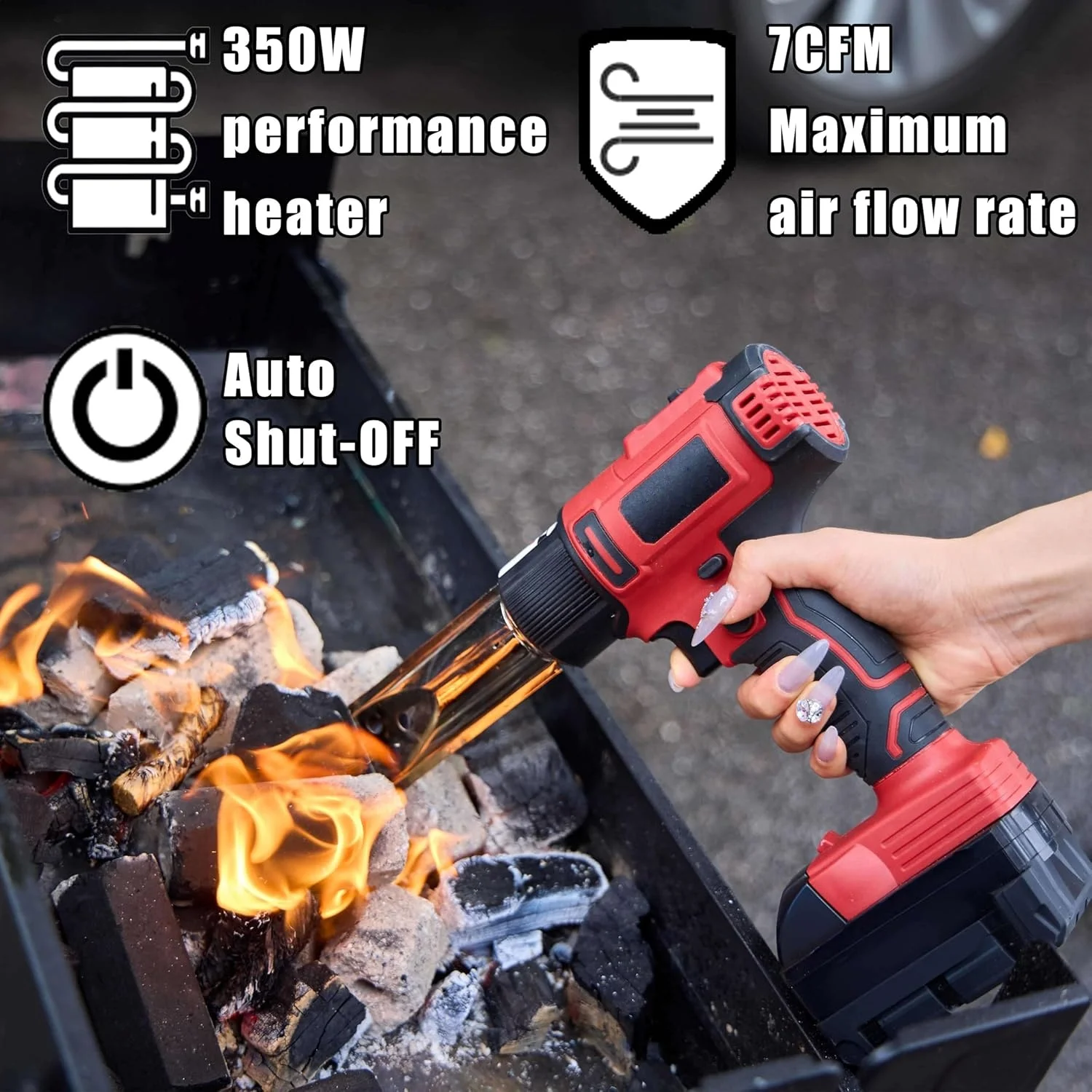 Pistola de calor inalámbrica para Mi.lwaukee, batería de 18V con pantalla Digital LCD, pistola de calor de engranajes múltiples para doblado de tubos de envoltura retráctil
