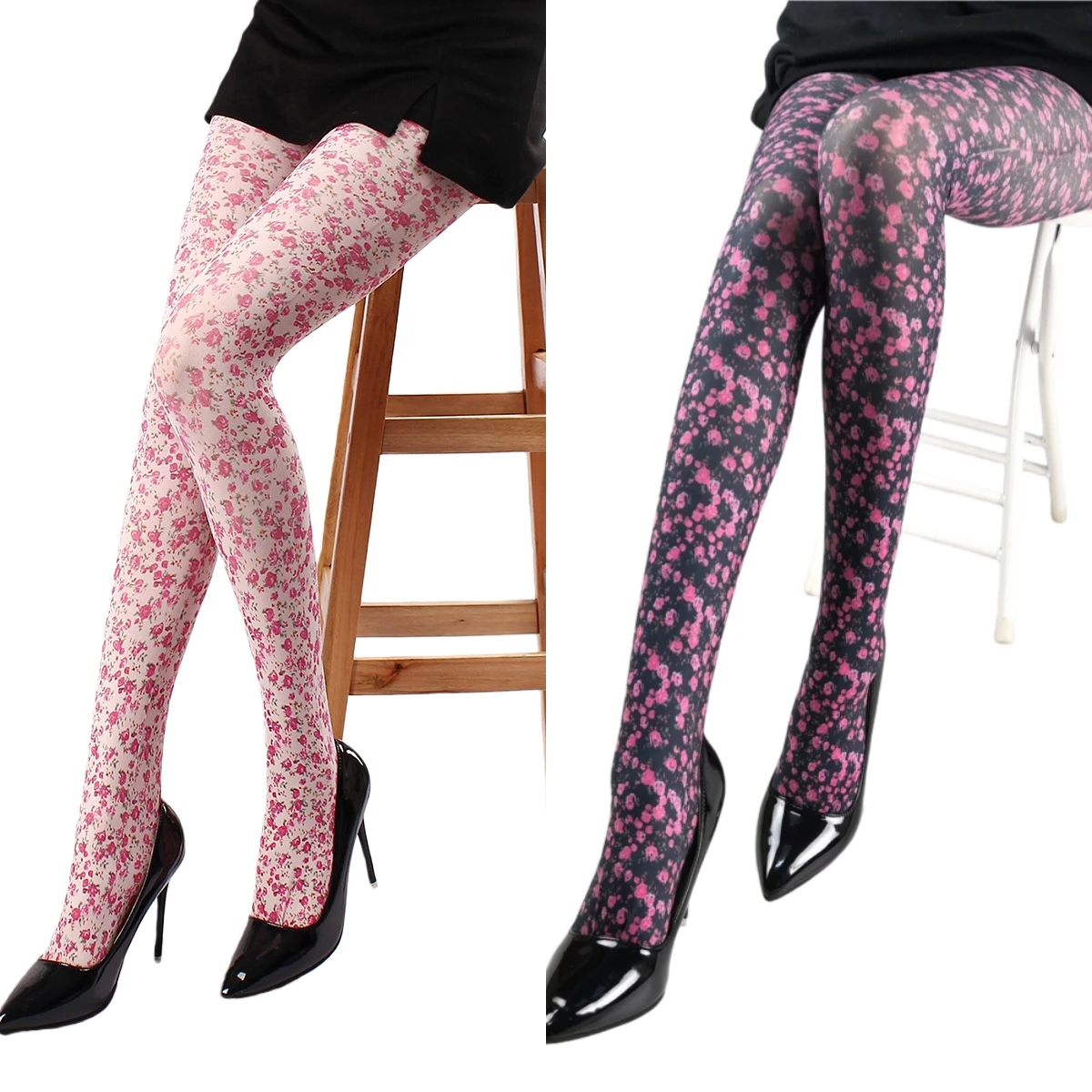 Collant Da Donna Con Motivo Floreale Piccolo Stile Romantico Collant Con Piccole Fiori Con Stampa Floreale Piccoli Fiori All-Over Ditsy Floral