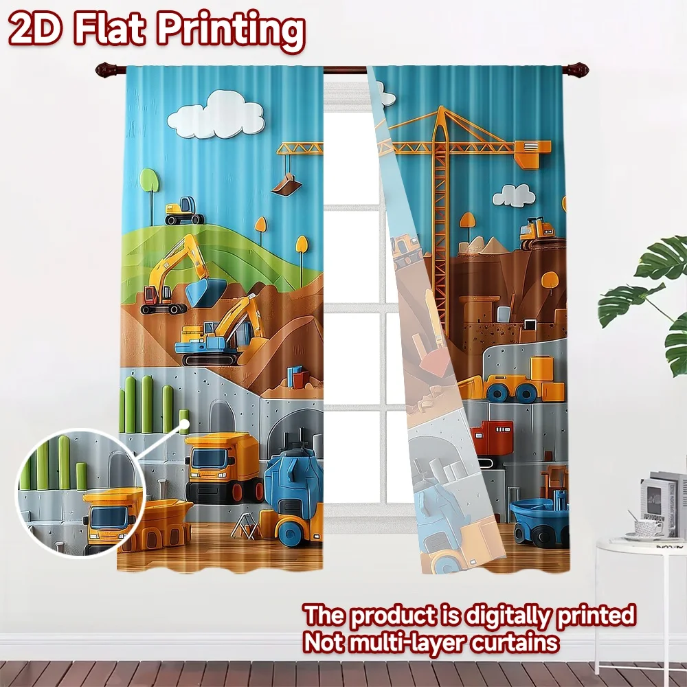 1pc 2D flat Photography Backdrop Tapestry Colorful Construction Scene 100% Polyester Vibrant Reunion Perfect for Indoor