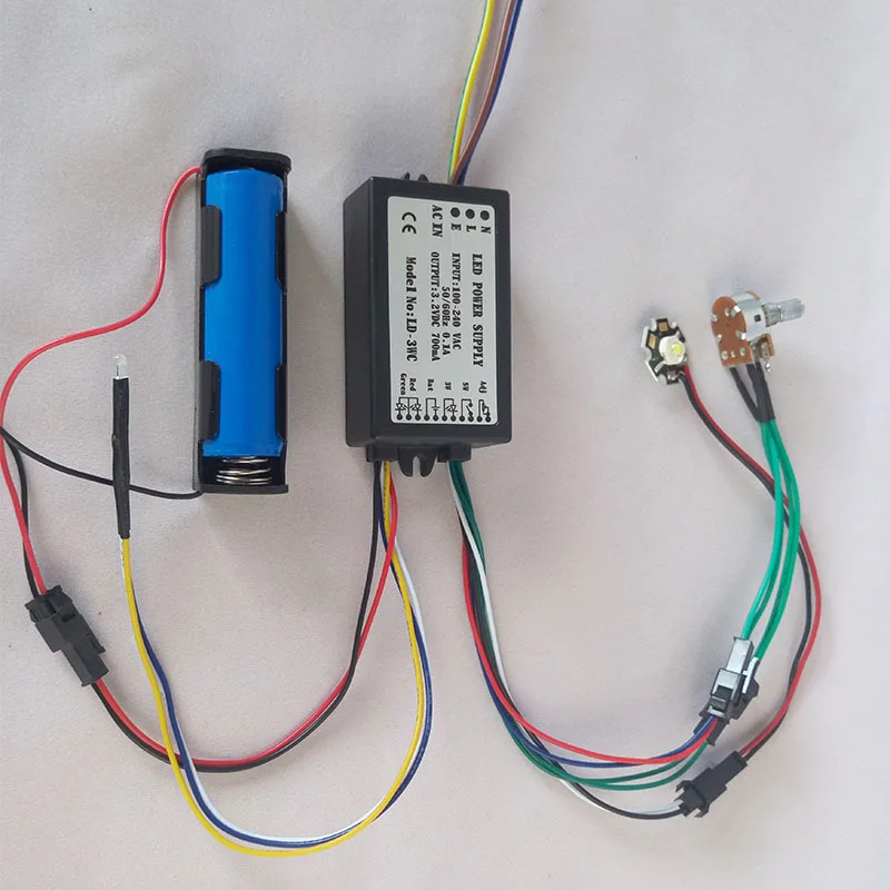 Imagem -02 - Projector de Driver Recarregável para Microscópio Luz Led 3w Fonte de Alimentação Escurecendo Embutida