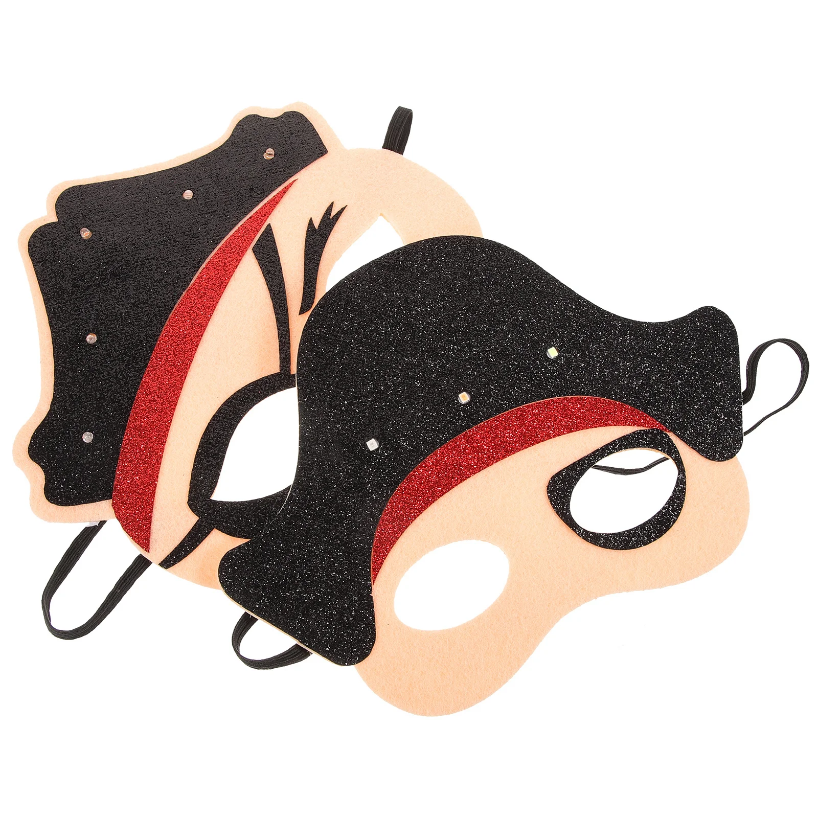 2Pcs Pirate Light Up Mask Half Face Felt Masquerade Mask Birthday Party Supplies Cosplay Props Photo Booth Props