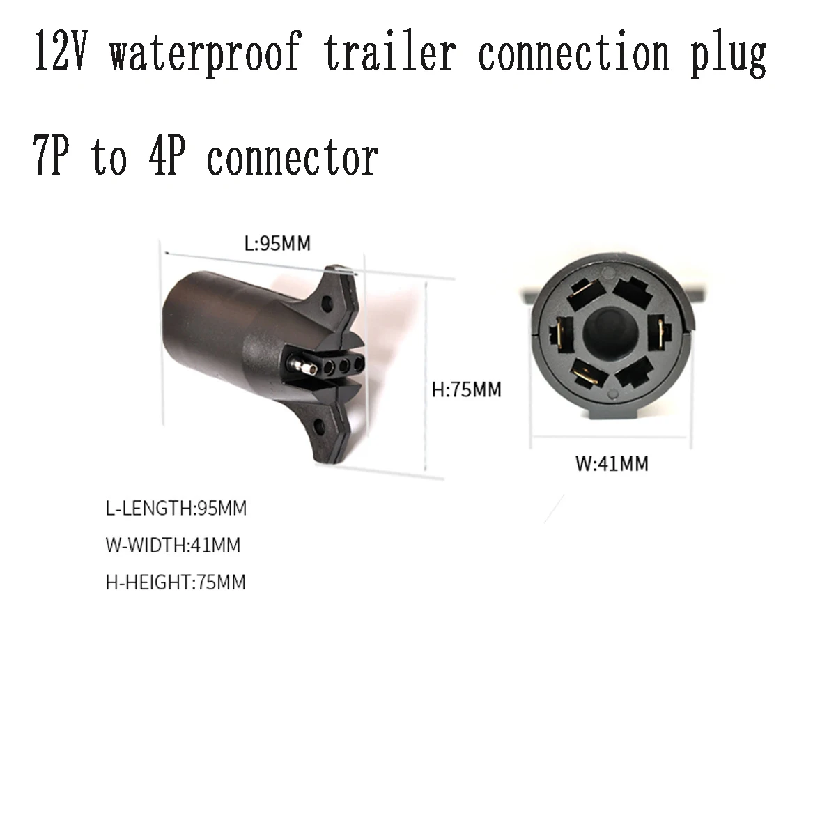 12V Waterproof Trailer RV Caravan Yacht Connection Plug 7P To 4P Connector US Standard Rv Camper  Camper Accessories