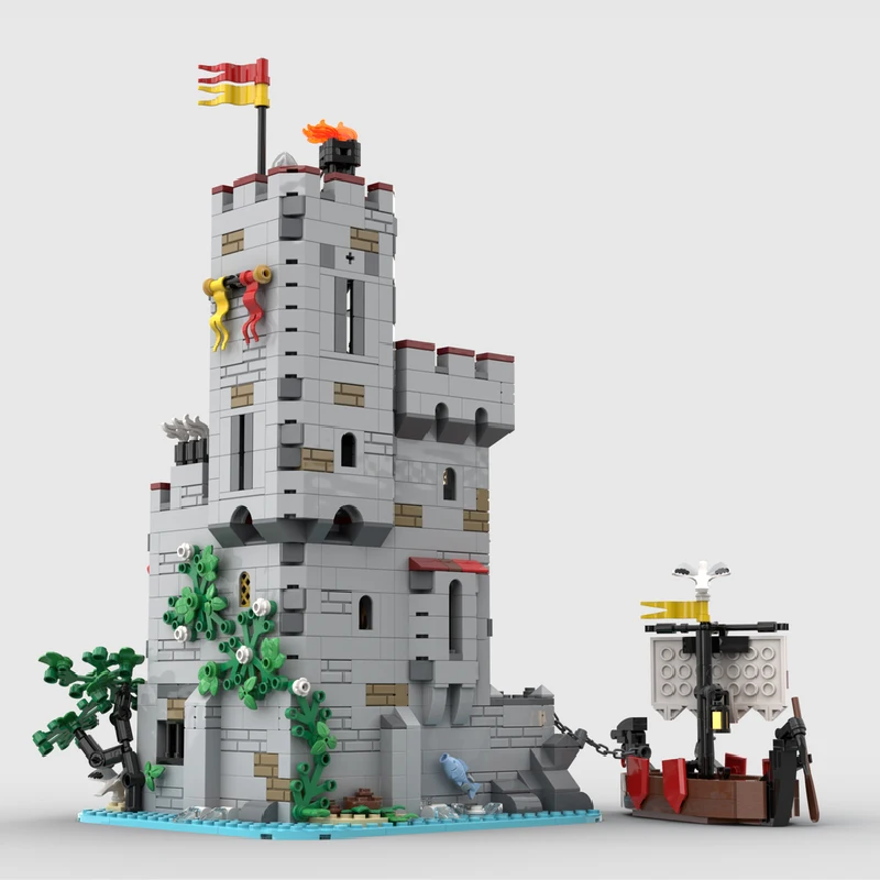 1321 PCS Medieval Seaside Market Tower Alt Build MOC Customize Modular Building Block Creative Design DIY Holiday Toy Gifts