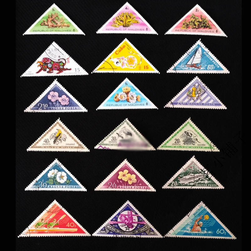 Creativity Triangle Shaped Stamps 50Pcs/lot Topic Original Postage Stamp with Postmark Good Condition All Different Froms World