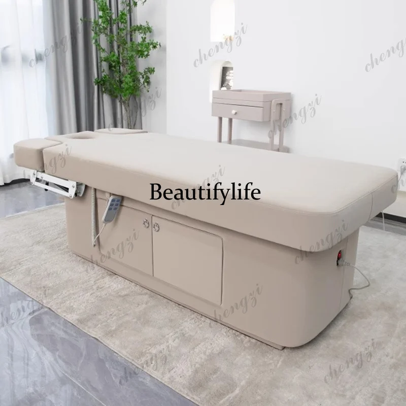 Latex electric beauty bed, special massage bed for beauty salon, constant temperature heating physiotherapy body bed