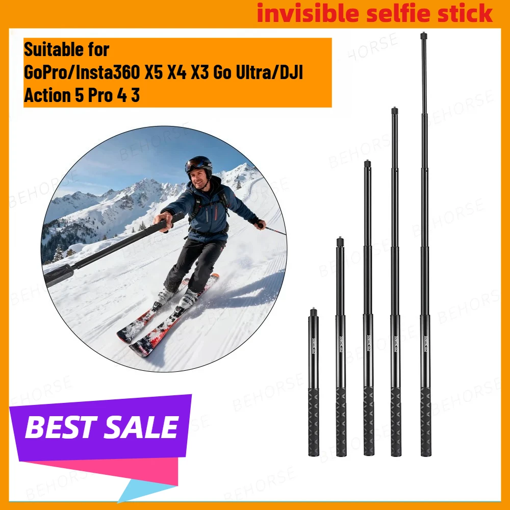 

Универсальная алюминиевая телескопическая селфи-палка 1.5м/2м для GoPro/Insta360 X5 X4 X3 Go Ultra/DJI Action 5 Pro 4 3