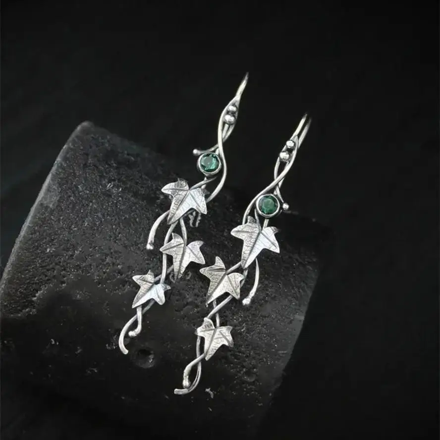 1Pair Botanical Plant Leaf Earrings Irregular Retro Design Trendy Fashion Jewelry Accessories For Women Gift
