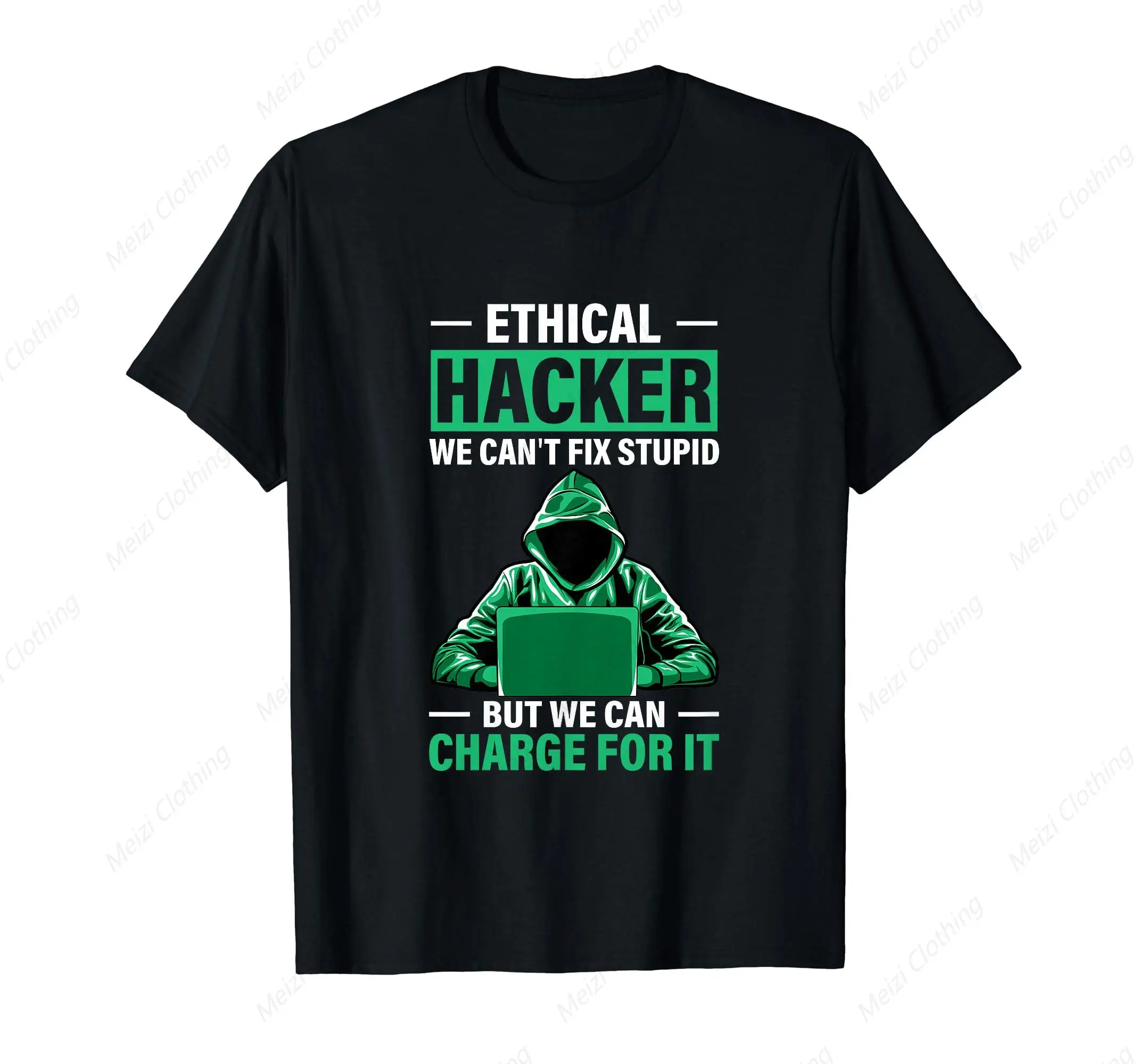 

Moral Hackers We Cannot Fix Stupid Hacker T-Shirts Fun Printed Shirts Pure Cotton Men'S Casual And Comfortable Clothes