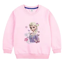 Quality Cotton Disney Tee Shirt 2024 Girl Clothing for Children T-shirt Girls Long Sleeve Kids Tops Frozen Elsa Clothes 2-10Y