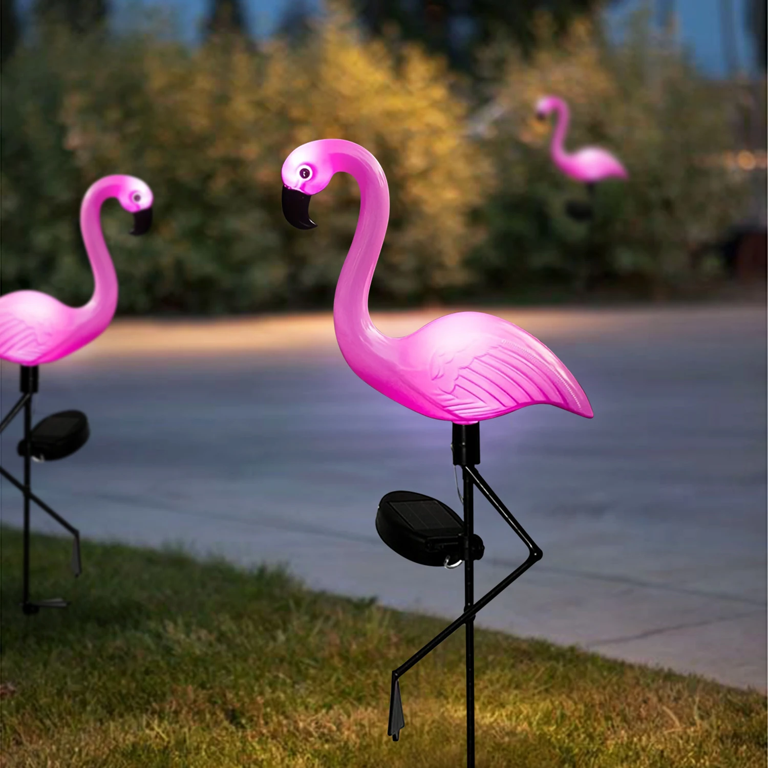 1Pc/3Pcs Solar Flamingo Garden Lights Waterproof and Windproof Decorative Lights Festive Party Decoration Atmosphere Lights