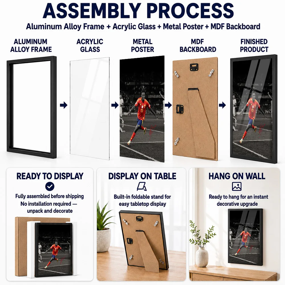 Nico Williams Metal Poster With Aluminum Alloy Frame Personalized Victory Tribute Wall Art Designed For Gym And Athlete Gift