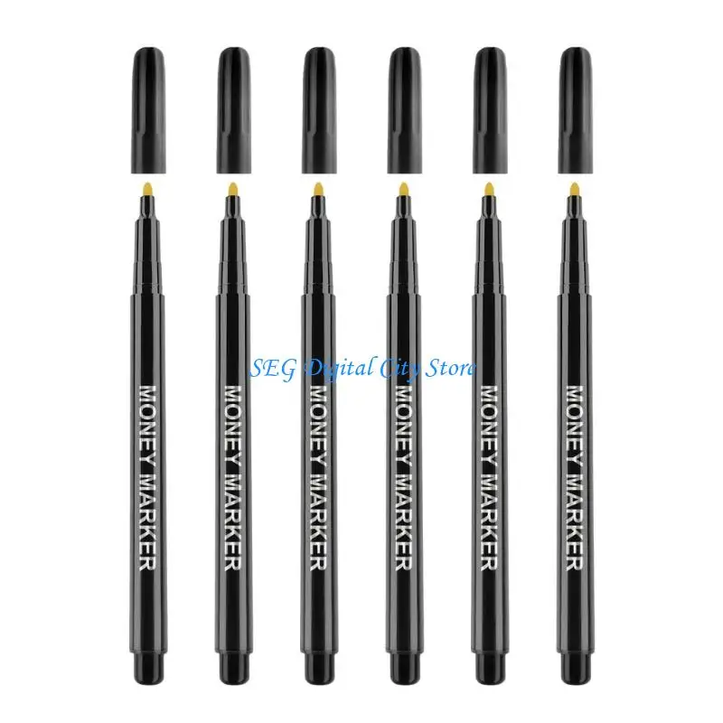 U75B 6Pieces Multipurpose Detection Pens Bill Detection Marker Perfect for Banknotes