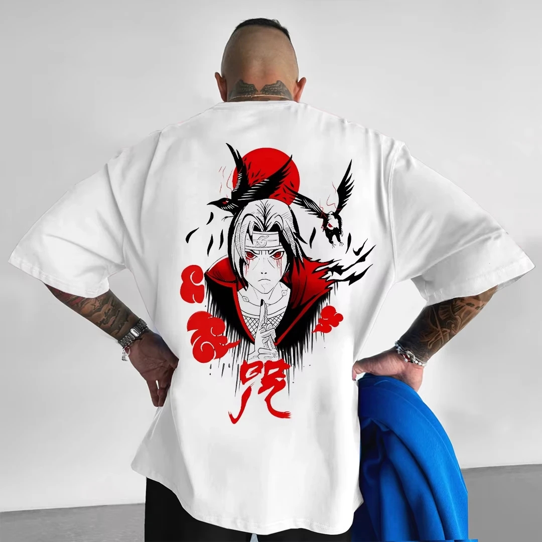 

Naruto Men's T Shirts Tops Casual Loose Personalized Anime Short Sleeves Summer Printed Short Sleeves TCG Enthusiasts Top Street