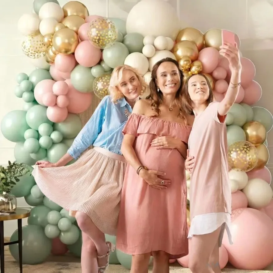Sage Green and Vintage Pink Balloon Arch Garland Set,  Engagement Parties, and Room Decorations view 6