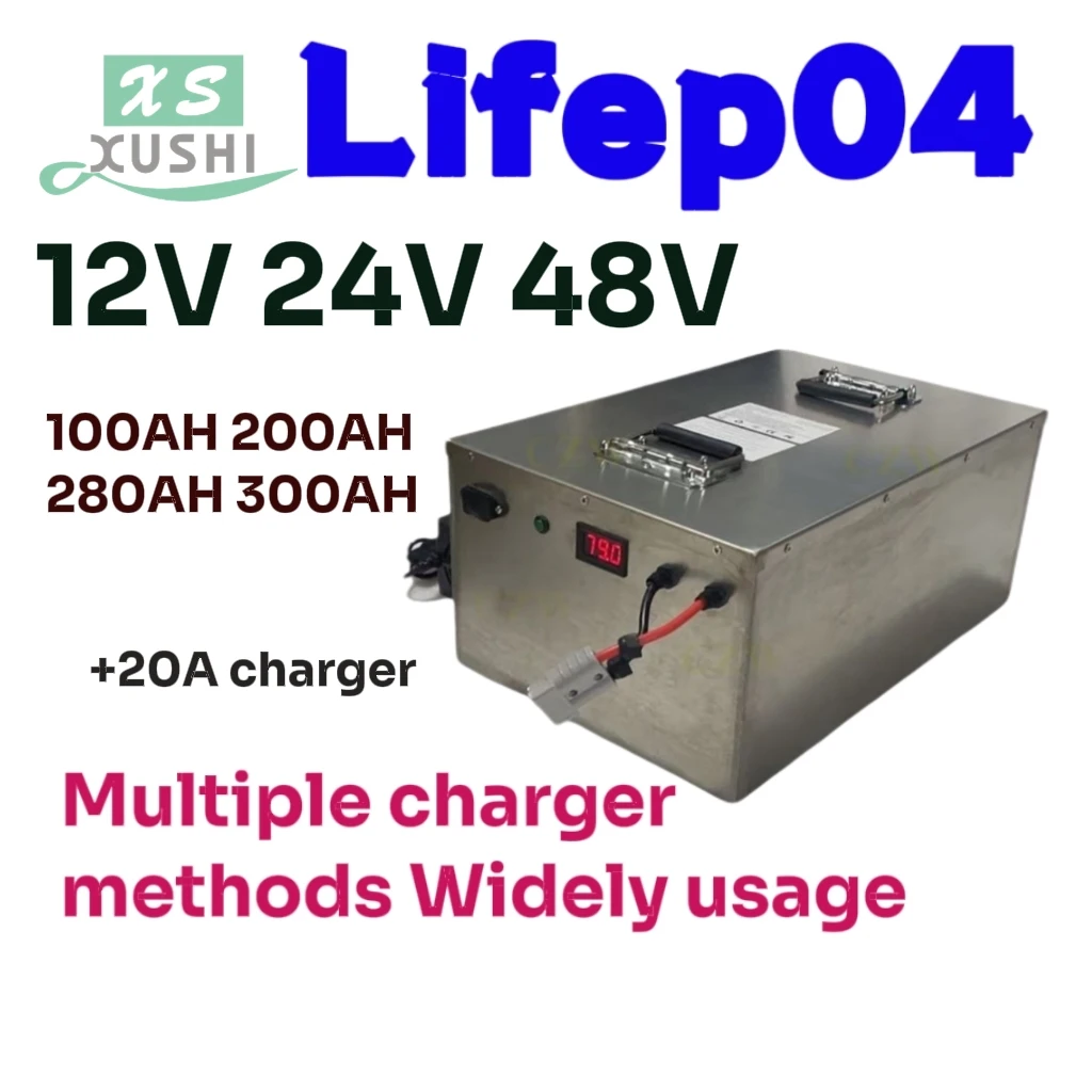 

xs 12V 24V 48V 100Ah 200Ah 280Ah 300Ah 400Ah LiFePo4 Battery Lithium Iron Phosphate Batteries For Solar Boat inverter Golf Cart